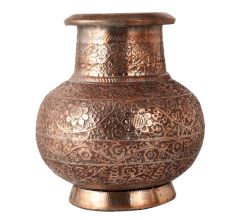 Vintage Holy Water Pot with Floral Motifs
