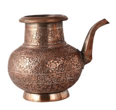 Vintage Holy Water Pot with Floral Motifs