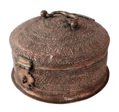 Hand Crafted Round Copper Big Jewelry Box