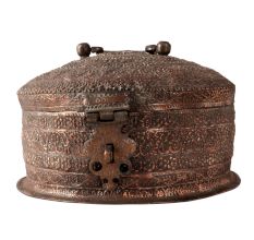 Hand Crafted Round Copper Big Jewelry Box