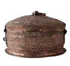 Hand Crafted Round Copper Big Jewelry Box