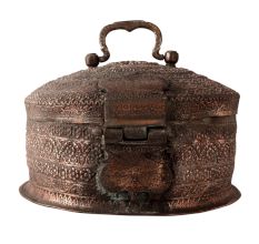 Hand Crafted Round Copper Big Jewelry Box