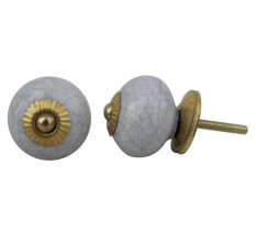 Light Purple Ceramic Crackle Dresser Knob