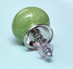 Pea Green Ceramic Crackle Drawer Knob