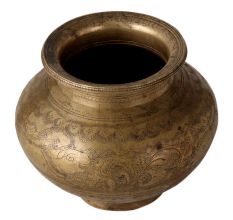 Traditional Engraved Bronze Water Pot