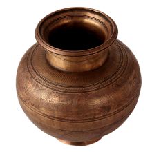 Handmade Engraved Bronze Gangajal Pot for Pooja