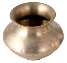 Indian Shiny White Metal Alloy Pot