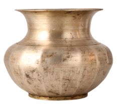 Vintage White Metal Alloy Pot for Home Decor