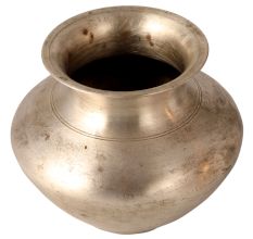 Indian Vintage White Metal Alloy Pot