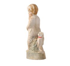 Porcelain Statue of  A Girl With A Cat