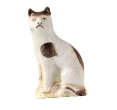White And Grey  Porcelain Cat Statue