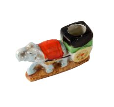 Vintage Ceramic Trunk Up Elephant Planter