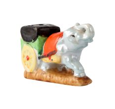 Vintage Ceramic Trunk Up Elephant Planter