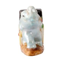Vintage Ceramic Trunk Up Elephant Planter