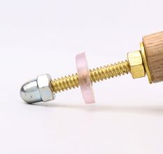 Handmade White and Brown Wooden Round Dresser Knobs