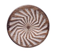 Handmade White and Brown Wooden Round Cupboard Knobs