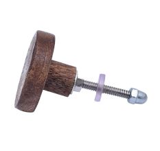 Handmade White and Brown Wooden Round Cupboard Knobs