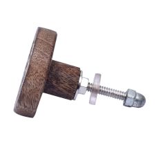Handmade White and Brown Wooden Round Wardrobe Knobs