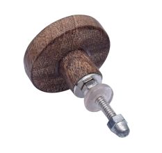 Handmade White and Brown Wooden Round Wardrobe Knobs