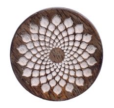 Handmade White and Brown Wooden Round Furniture Knobs