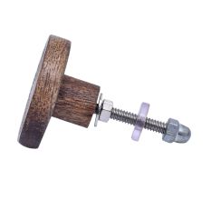Handmade White and Brown Wooden Round Furniture Knobs