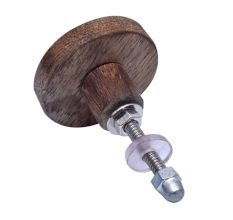 Handmade White and Brown Wooden Round Furniture Knobs
