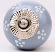 Grey Floral Knob