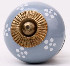 Grey Floral Knob