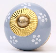 Grey Floral Knob