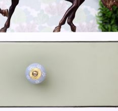 Grey Floral Knob