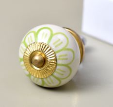 Lime Green Flower Knob