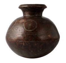Brass Lota Chambu Pot with Hand Carved Design