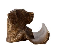 Brass Dog Pen Holder Or Inkwell