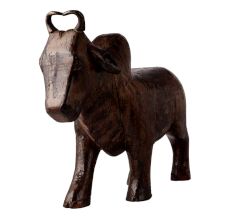 Hand Carved Wooden Bull Statue