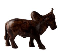 Hand Carved Wooden Bull Statue