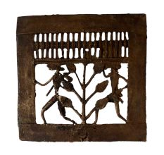 Brass Decorative Brass Wall Hanging Of A Tribal Couple