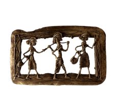 Dhokra Brass Wall Hanging Marching Tribal Men and Women