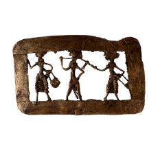 Dhokra Brass Wall Hanging Marching Tribal Men and Women