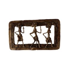 Brass Dhokra Wall Hanging Three Human Frame