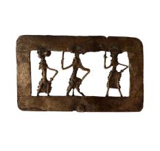Brass Dhokra Wall Hanging Three Human Frame