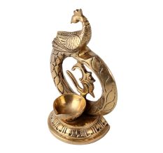 Peacock Oil Wick Diya With Om Statue