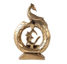 Peacock Oil Wick Diya With Om Statue