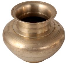 Glossy Gangajal Water Pot Carved with Circular Rings