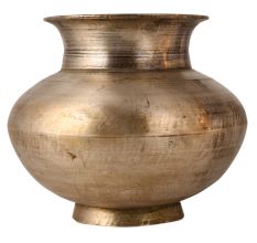 Round Sturdy White Metal Water Pot