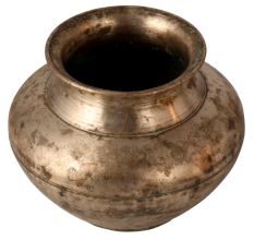 Vintage Used White Metal Gangajal Water Pot