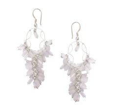 White Stone Earrings 92.5 Sterling Silver Jhumki Earrings for Girls and Women