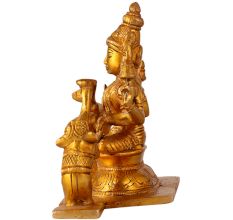 Sitting Goddess Lakshmi or Laxmi with two Elephants