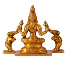 Sitting Goddess Lakshmi or Laxmi with two Elephants