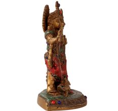 Holy Standing Radha Krishna Engraved with Colour Stones
