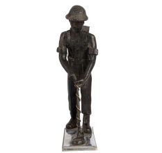 English Art Vintage Brass Soldier